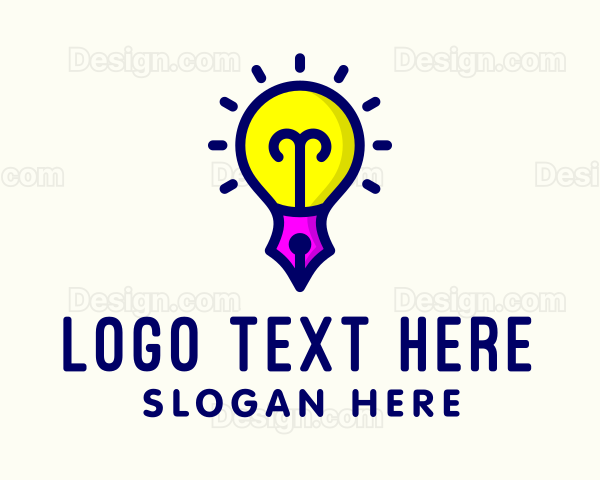 Legal Pen Light Bulb Logo