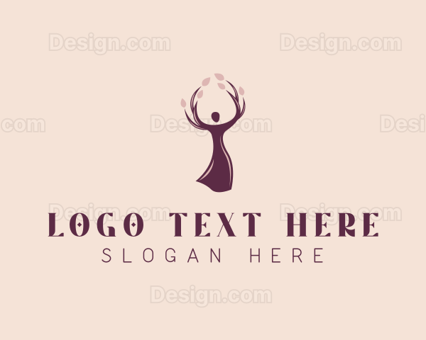 Beauty Spa Woman Tree Logo