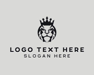 Lion - Wild Lion Crown logo design