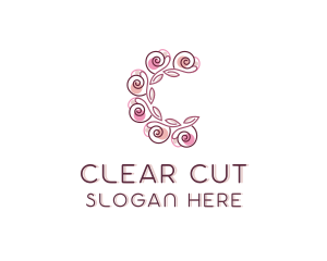 Flower Styling Letter C logo design