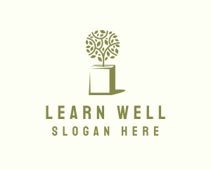 Tree Leaf Book logo design