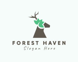 Natural Deer Forest logo design