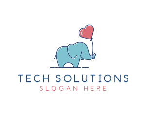  Heart Balloon Elephant Zoo Logo
