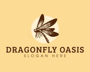 Flying Dragonfly Insect logo