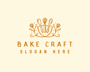 Floral Baking Tools logo design