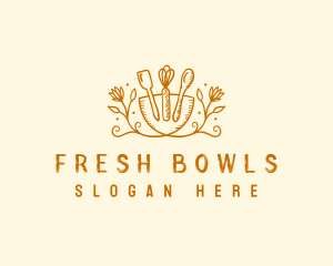 Floral Baking Tools logo design