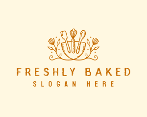 Floral Baking Tools logo design