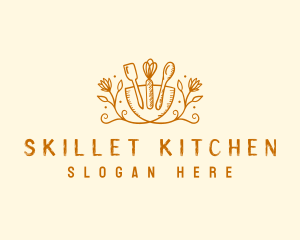 Floral Baking Tools logo design