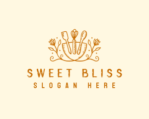 Floral Baking Tools logo design