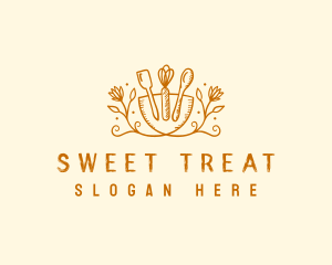 Floral Baking Tools logo design