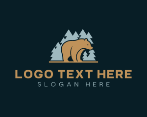 Forest Bear Wild Animal logo