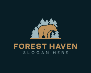 Forest Bear Wild Animal logo design