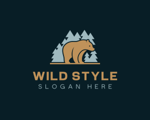 Forest Bear Wild Animal logo design