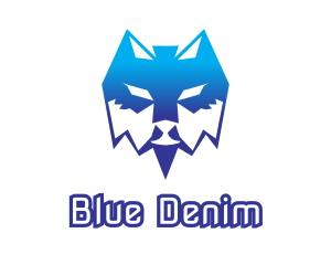 Blue Polygon Wolf logo design