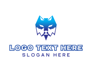Blue Polygon Wolf logo