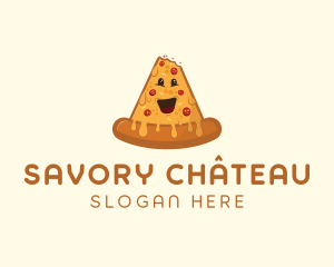 Cheesy Pizza Snack logo design