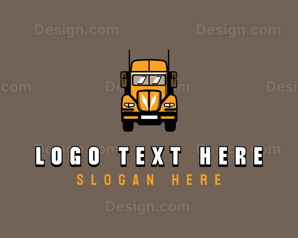 Trailer Truck Shipping Logistics Logo