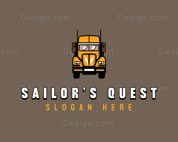 Trailer Truck Shipping Logistics Logo