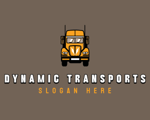 Trailer Truck Shipping Logistics logo design