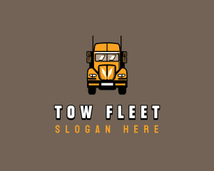 Trailer Truck Shipping Logistics logo design