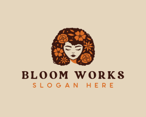 Afro Woman Wellness Spa Salon logo design