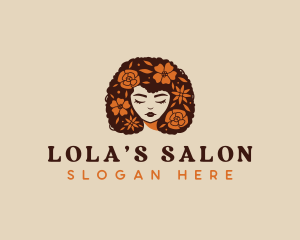 Afro Woman Wellness Spa Salon logo design