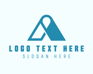 Blue Locator Letter A logo