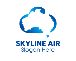 Blue Australia Cloud  Logo