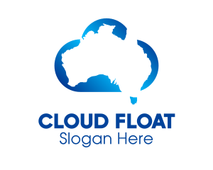 Blue Australia Cloud  logo design