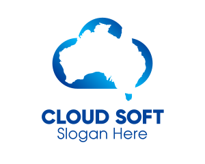 Blue Australia Cloud  logo design