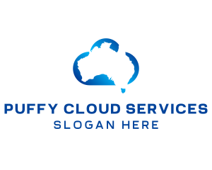 Blue Australia Cloud  logo design