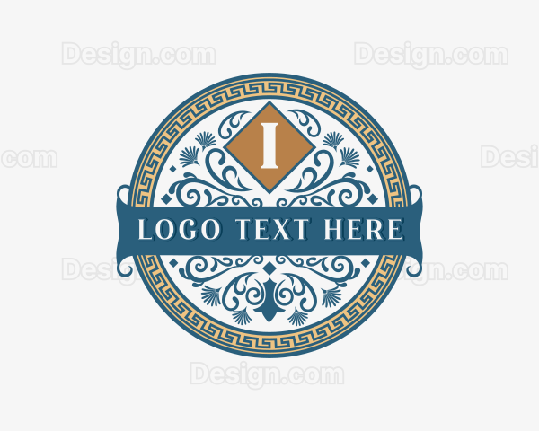 Greek Iota Symbol Ornament Logo