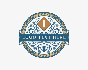 Greek Iota Symbol Ornament logo