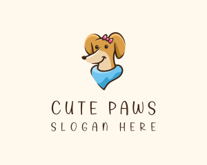 Cute Female Dog logo design