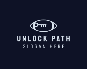 Grey Football Key logo design