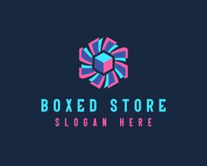 Hexagon Cube Fan logo design