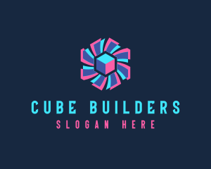 Hexagon Cube Fan logo design