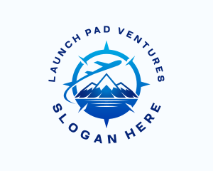 Airplane Travel Mountain logo design