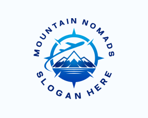 Airplane Travel Mountain logo design