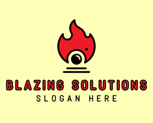 Flame Camera Lens logo design