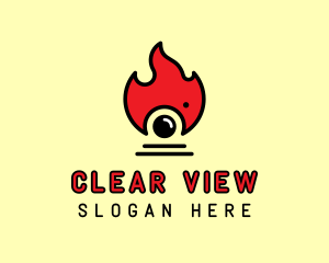 Flame Camera Lens logo design