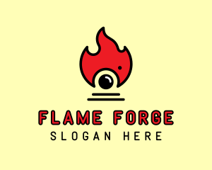 Flame Camera Lens logo design