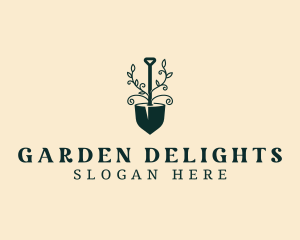 Gardening Plant Shovel logo design