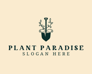 Gardening Plant Shovel logo design