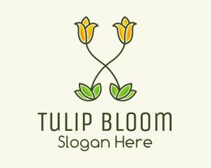 Fancy Tulip Flower logo design