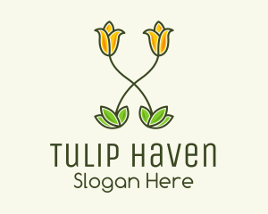 Fancy Tulip Flower logo design