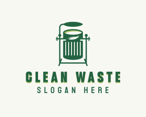 Trash Can Waste Disposal logo design