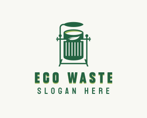 Trash Can Waste Disposal logo design