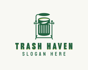 Trash Can Waste Disposal logo design