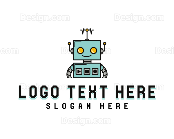 Cartoon Tech Robot Logo